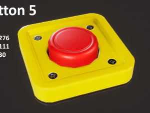 buttons and levers pack 10 pcs animated 3D Model