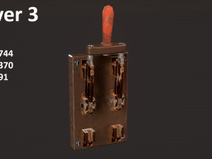buttons and levers pack 10 pcs animated 3D Model