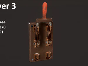 buttons and levers pack 10 pcs animated 3D Model