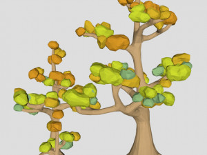 low poly ash tree pack autumn for cartoon 3D 모델