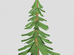low Poly pine Tree v1 do kresk&oacute;wek lub gier Model 3D