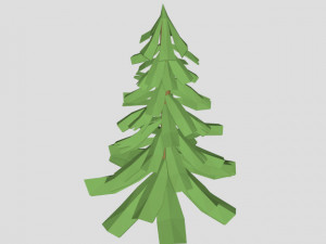 low poly pine tree v1 for cartoon or game Modèle 3D