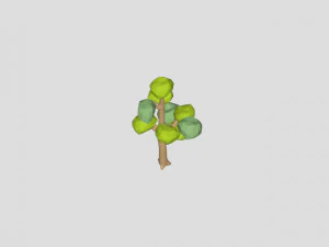 low poly ash tree sping for free 3D Model