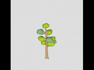 low poly ash tree sping for free 3D Model