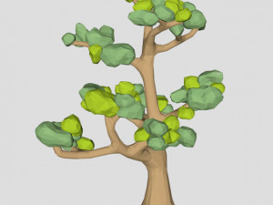 low poly huge ash tree spring 3D 모델