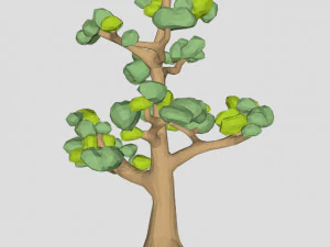 low poly huge ash tree spring 3D Model