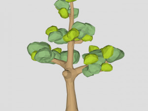 low poly ash tree sping for game or cartoon Modelo 3D