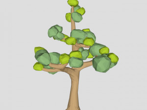 low poly ash tree sping for game or cartoon Modelo 3D