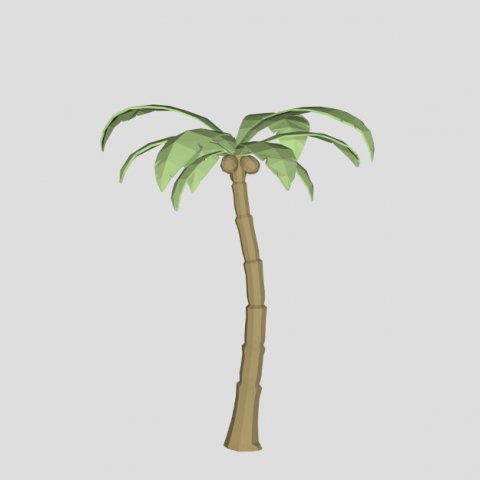 coconut tree low poly for game or cartoon 3D Model .c4d .max .obj .3ds .fbx .stl .blend 