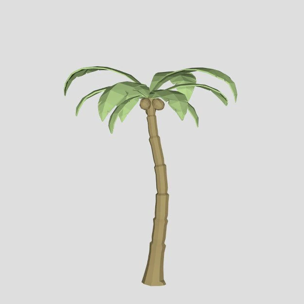 coconut tree low poly for game or cartoon 3D Model .c4d .max .obj .3ds .fbx .stl .blend 