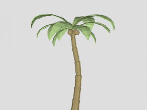 用于游戏或卡通的椰子树低聚 3D 模型