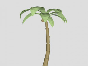 coconut tree low poly for game or cartoon 3D Model