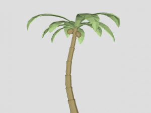 coconut tree low poly for game or cartoon 3D Model
