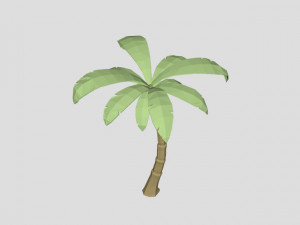 coconut tree low poly for game or cartoon 3D Model