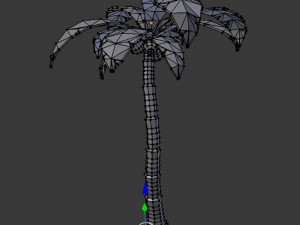 coconut tree low poly for game or cartoon 3D Model