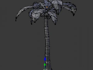 coconut tree low poly for game or cartoon 3D Model