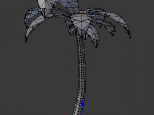 coconut tree low poly for game or cartoon 3D Model