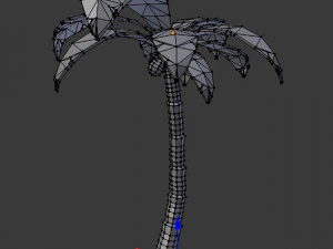 coconut tree low poly for game or cartoon 3D Model