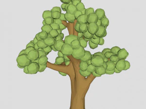 low poly elm tree for game or cartoon 3D Model