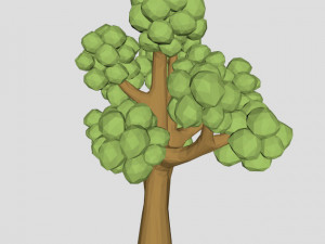 low poly elm tree for game or cartoon 3D Модель