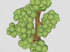 low poly elm tree for game or cartoon 3D Модель