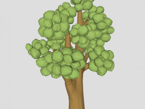 low poly elm tree for game or cartoon 3D Модель