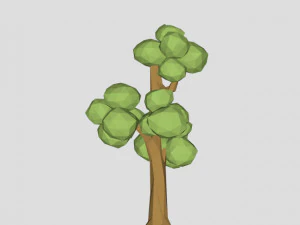 low poly elm tree for free 3D Model