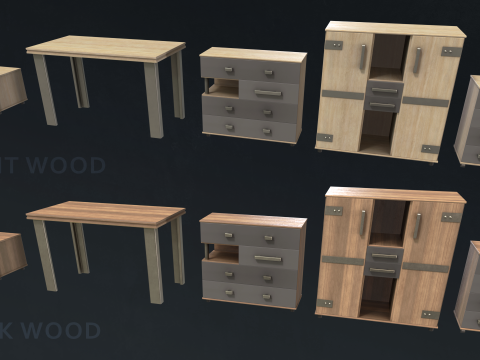 Teen Bedroom Furnitures 3D Model