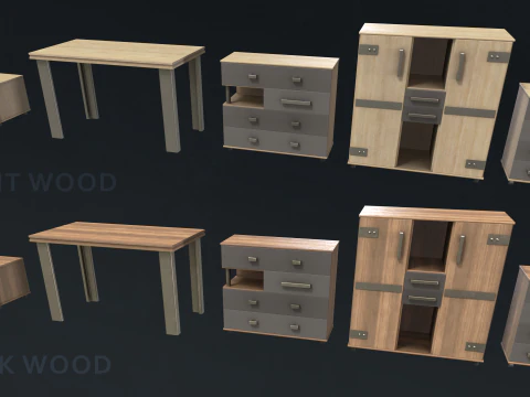 Teen Bedroom Furnitures 3D Model