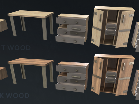 Teen Bedroom Furnitures 3D Model