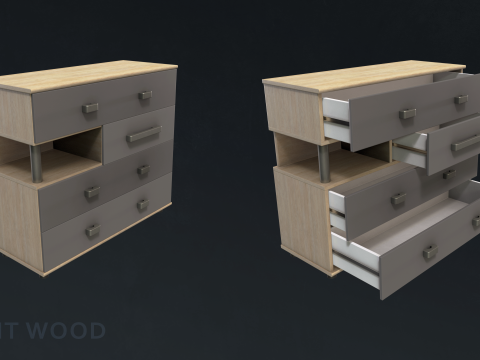 Teen Bedroom Furnitures 3D Model