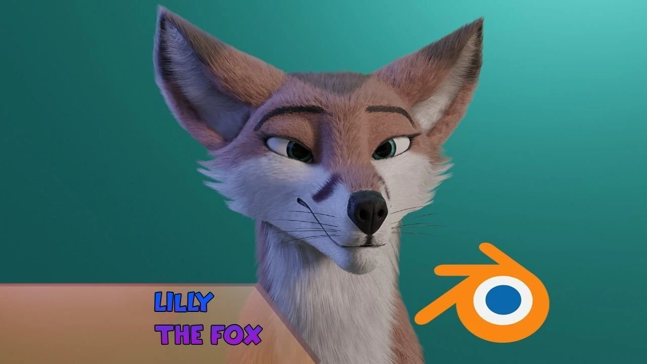 lilly the fox 3D Model .c4d .max .obj .3ds .fbx .stl .blend 