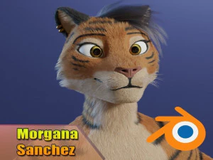 morgana sanchez dan harimau betina Model 3D