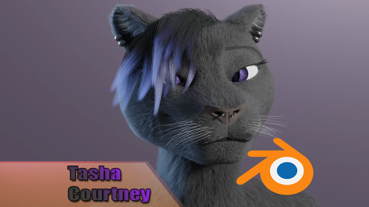 tasha courtney panther anthro 3D Model .c4d .max .obj .3ds .fbx .stl .blend