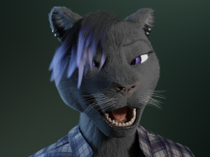 tasha courtney panther anthro Modèle 3D