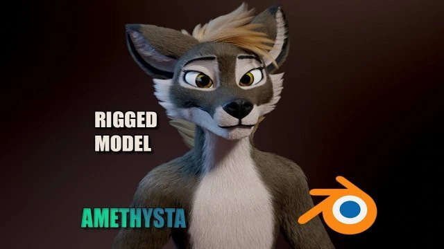 ametista lupo antropo Modello 3D .c4d .max .obj .3ds .fbx .stl .blend