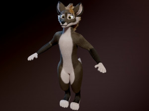 amethysta wolf anthro Modelo 3D