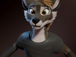 amethysta wolf anthro Modelo 3D