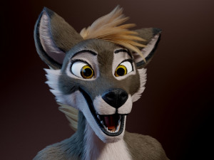 amethysta wolf anthro Modelo 3D