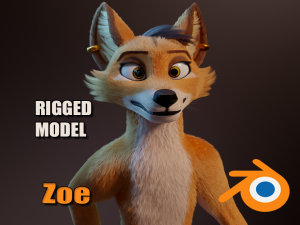 zoe anthro fox Modelo 3D