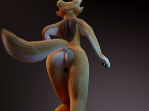 zoe anthro fox 3D 模型