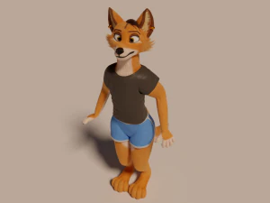 zoe anthro fox 3D Model