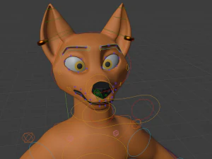 zoe anthro fox 3D Model