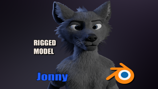 jonny anthro wolf 3D 模型 .c4d .max .obj .3ds .fbx .stl .blend 