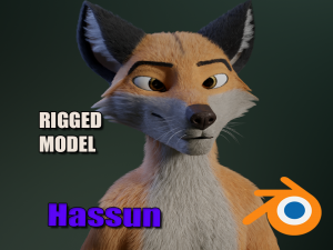 hassun anthro fox Modelo 3D