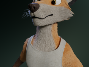 hassun anthro fox Modelo 3D