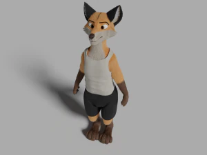 hassun anthro fox 3D Model