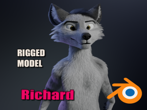 richard anthro wolf 3Dモデル