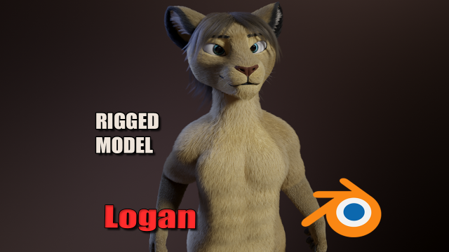 Logan Anthro Lion Modèle 3D .c4d .max .obj .3ds .fbx .stl .blend 
