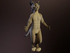 Logan Anthro Lion 3D Model